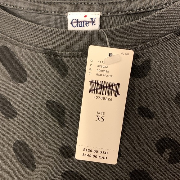 Anthropologie CLARE V cheetah top size xs new with tags - Picture 4 of 4